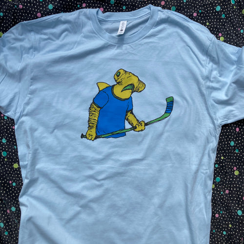 Hammerhead Shark Hockey Shirt for sale weird yellow shark tshirt shop Rad Shirts Manasquan NJ