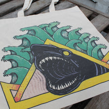 Natas Shark reusable canvas tote bag - RadCakes Shirt Printing