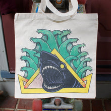 Natas Shark reusable canvas tote bag - RadCakes Shirt Printing
