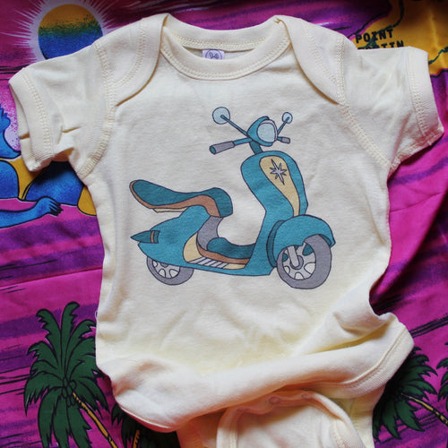 Retro Vespa Scooter Onesie - RadCakes Shirt Printing