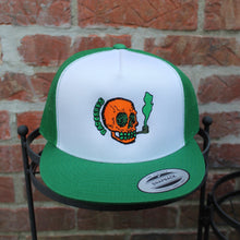 NJ Skull classic mesh trucker hat (KELLY GREEN) - RadCakes Shirt Printing