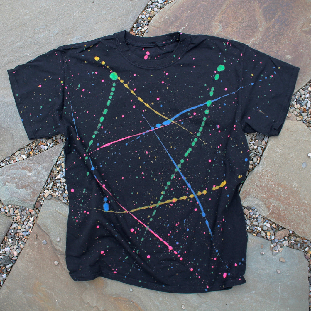 1980's style splatter shirt for sale neon retro pattern 80's party costume