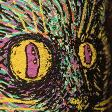 Original Cat artwork on an old oil can - RadCakes Shirt Printing