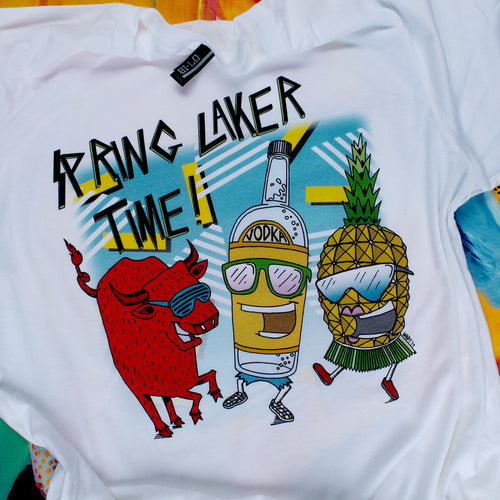 parker house spring laker shirt red bull vodka pineapple cartoon tshirt by RadCakes