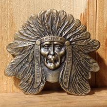 Chief Sitting Bull belt buckle for sale brass vintage fashion