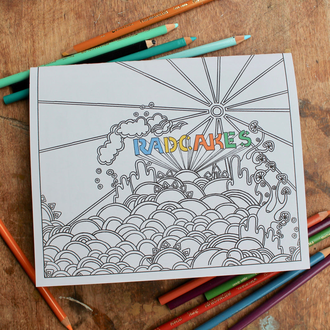 Coloring book by Lauren Dalrymple Wade available for sale at RADCAKES.com