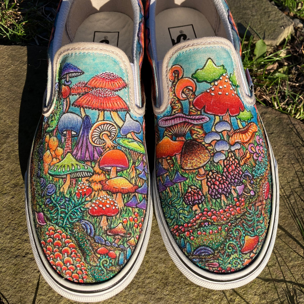 renhed parallel Etablere Mushroom themed custom Vans Slip On Sneakers – RAD Shirts Custom Printing