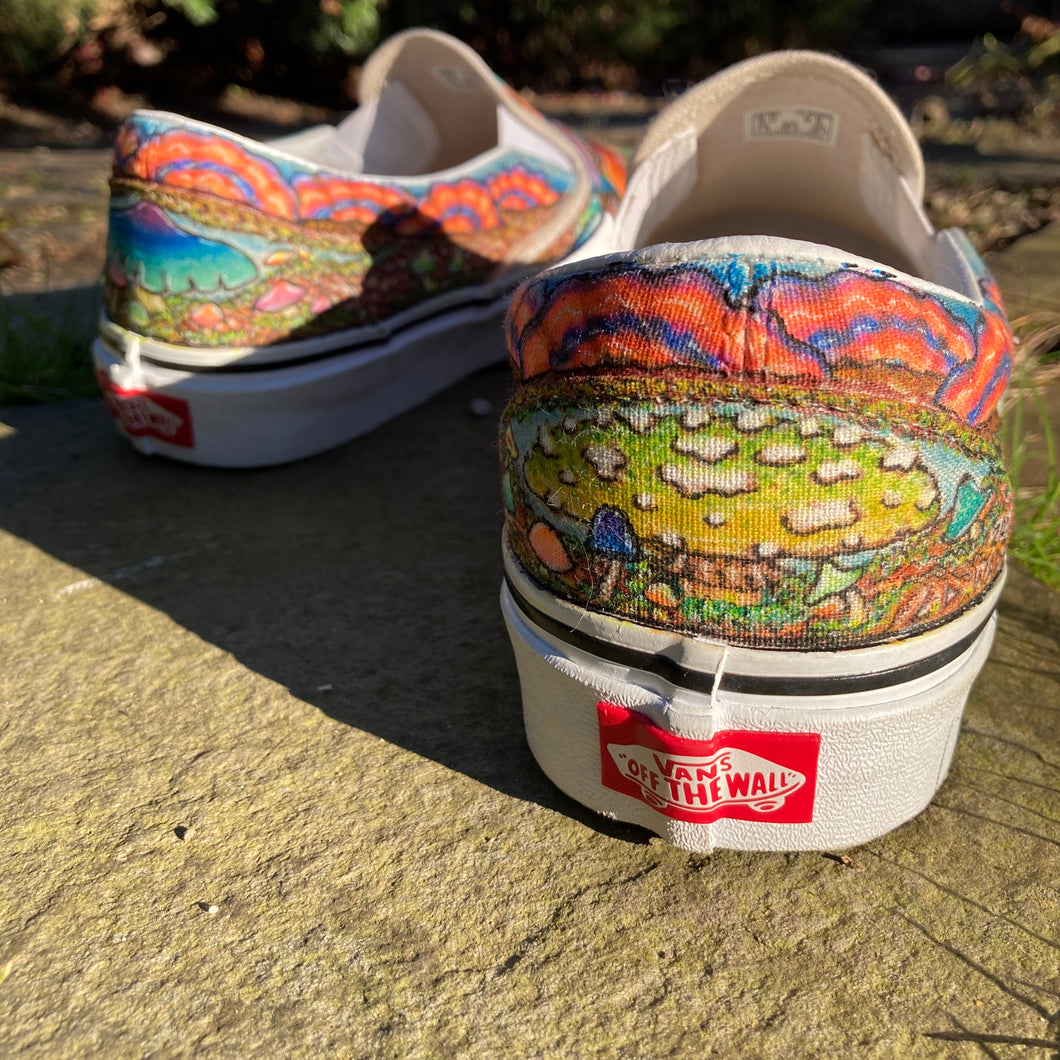 Mushroom themed custom Vans Slip On Sneakers – RAD Shirts Custom Printing