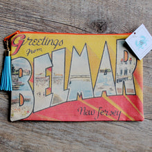 BELMAR NJ bag vintage postcard Greetings From clutch purse for sale New Jersey design by RAD Shirts custom printing DJais.