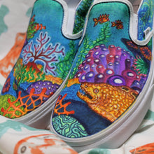 Coral Reef custom Vans Slip On Sneakers