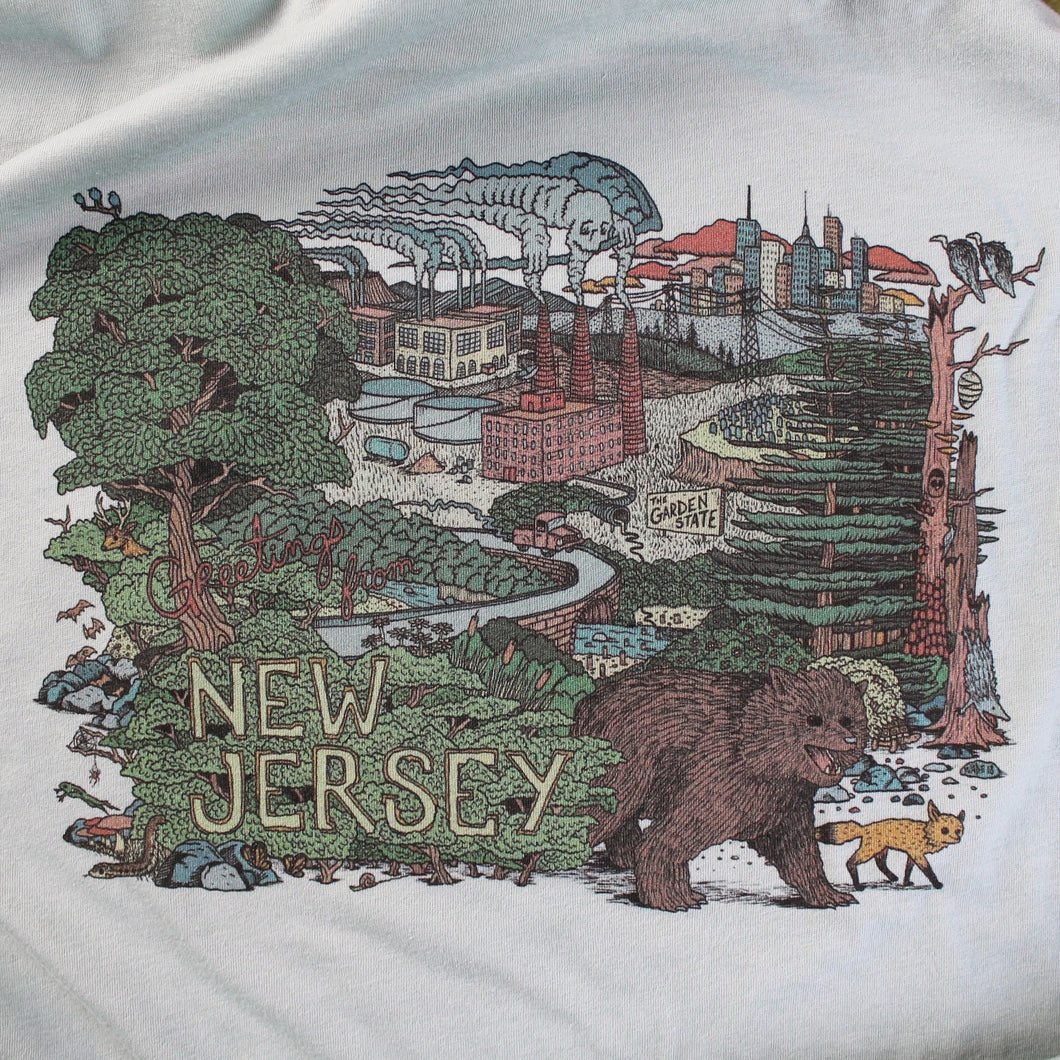 greetings from new jersey art design shirt for sale by radcakes manasquan nj
