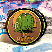 Don't Worry Be Hoppy sticker with Frog art for sale retro toad design funny sticker collection