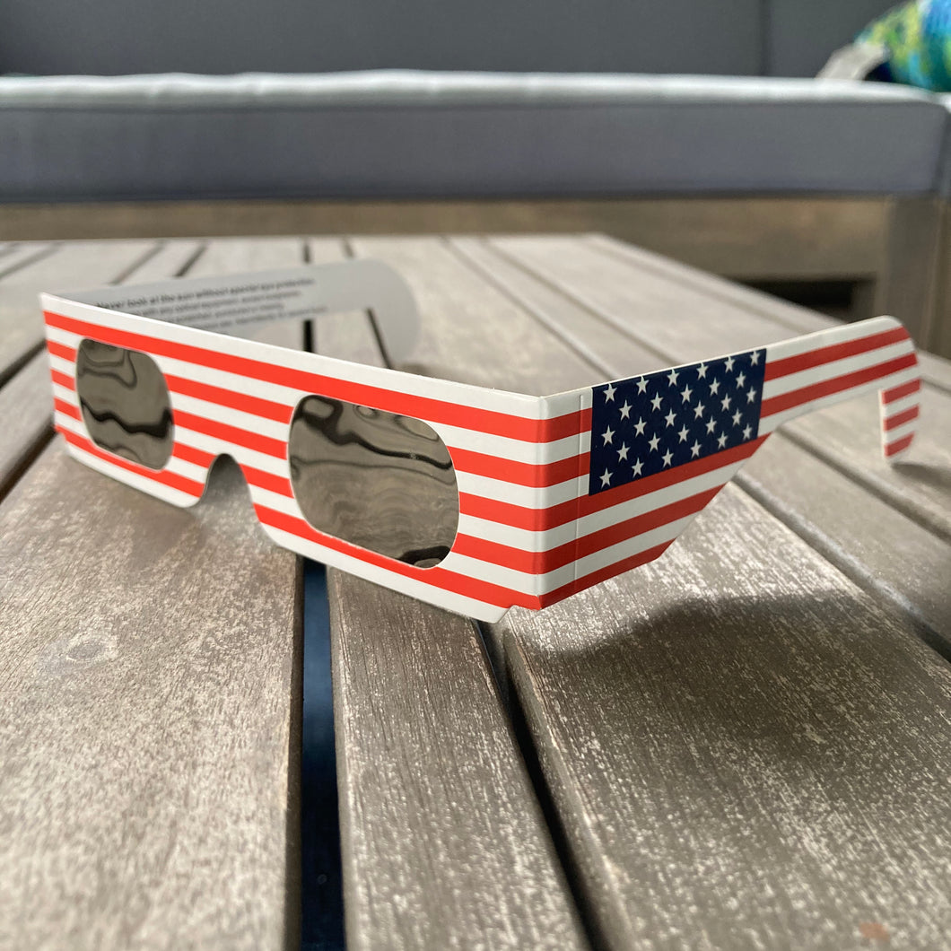 Total Solar Eclipse glasses for sale Safe for Solar Viewing April 8 2024 wholesale cheap sunglasses for watching eclipse ISO Certified with American Flag Pattern