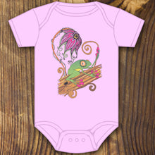 Cute baby tree frog baby onesie design by RadCakes printing Rabbit Skins