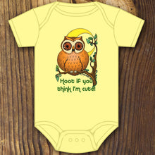 Hoot If You Think I'm Cute Onesie - RadCakes Shirt Printing