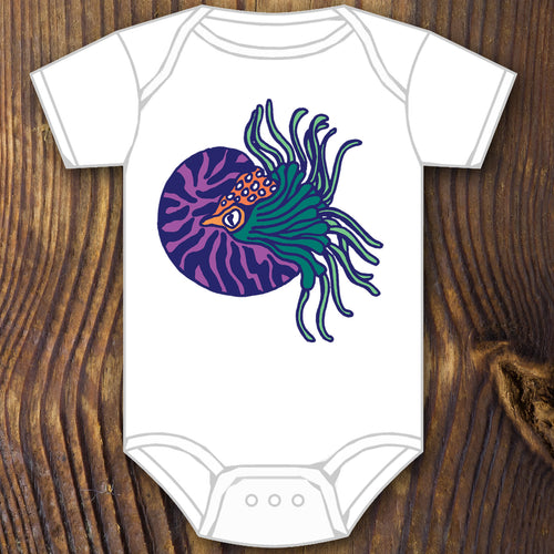 Colorful Nautilus Onesie - RadCakes Shirt Printing