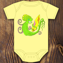 funny cute surfing octopus baby onesie design by RadCakes printing Rabbit Skins