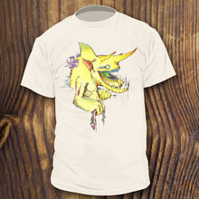 Yellow Monster with Chameleon Horns and Shark Fin shirt design by RadCakes Shirts