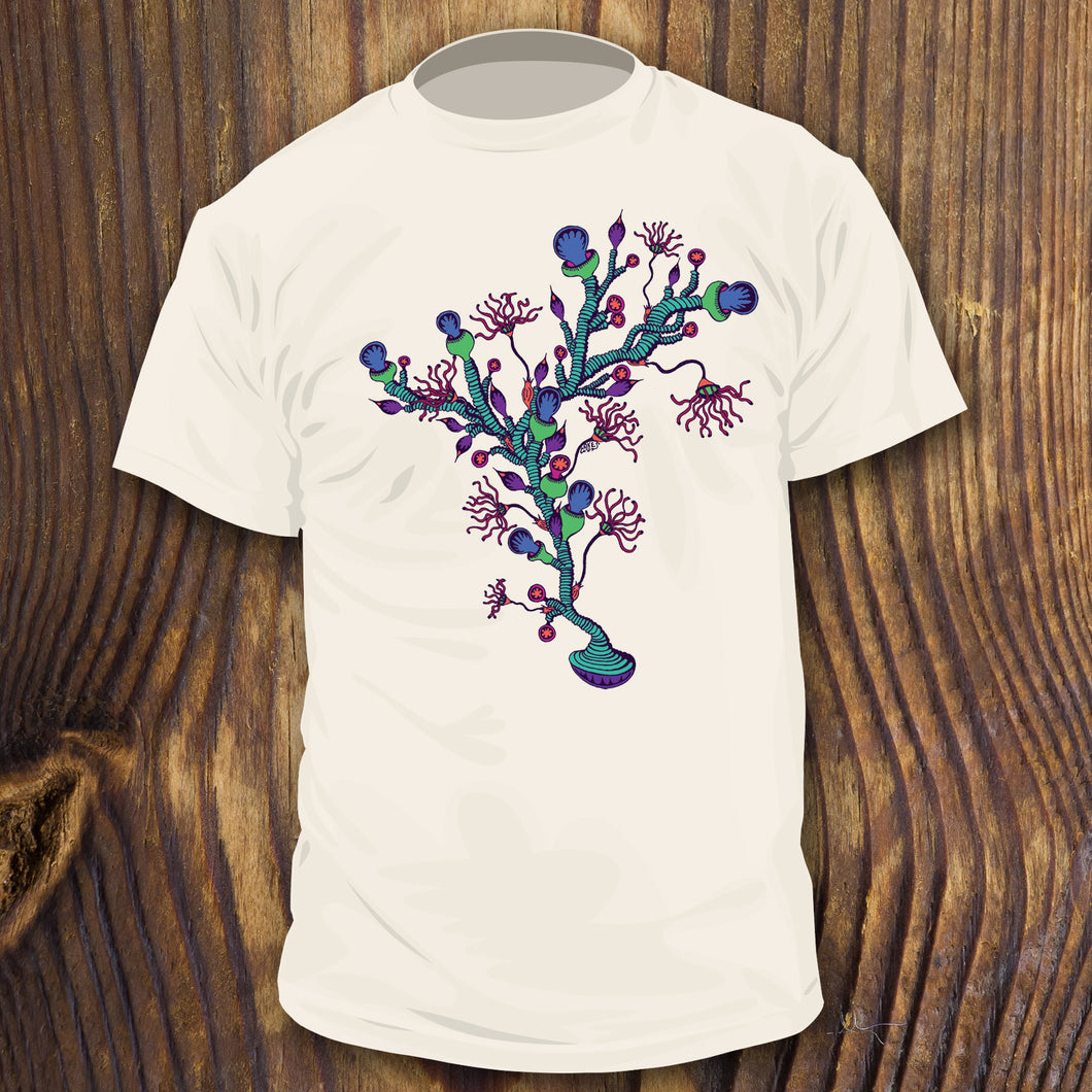 Trippy artwork seaweed coral shirt design by RadCakes Shirts