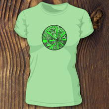 Green Retro Logo women's tee - RadCakes Shirt Printing