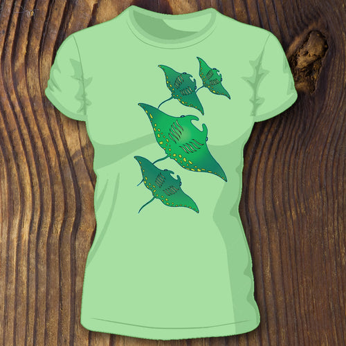 Manta Ray women's tee - RadCakes Shirt Printing