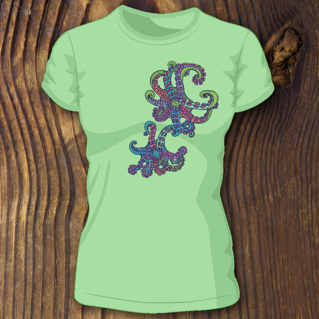 Octopi women's tee - RadCakes Shirt Printing