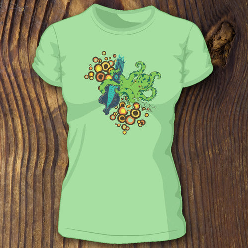 Octo Squid Wrestlemania women's tee - RadCakes Shirt Printing