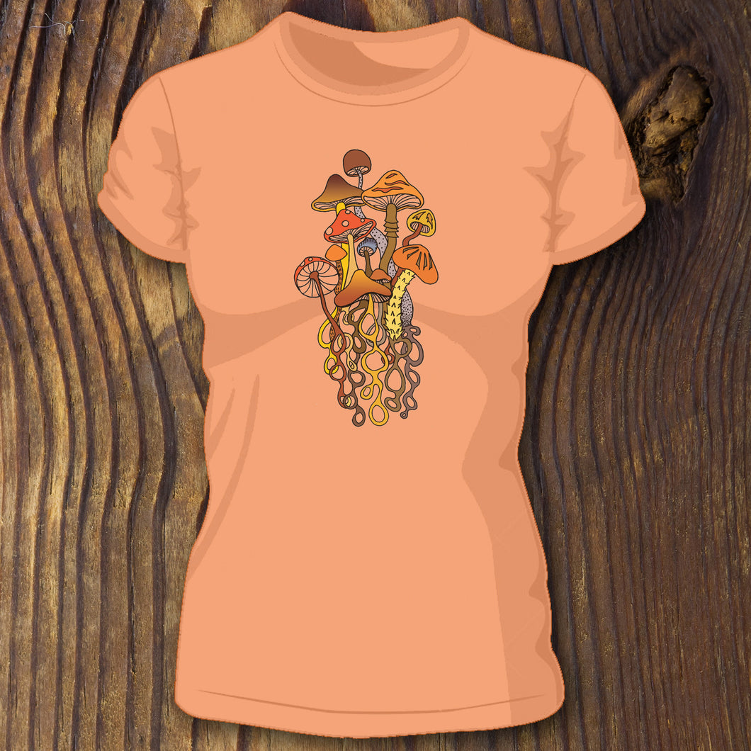 Autumn Mushroom women's tee - RadCakes Shirt Printing