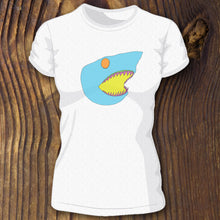Bella Canvas triblend Blue Shark Head shirt design by RadCakes Custom Shirt Printing