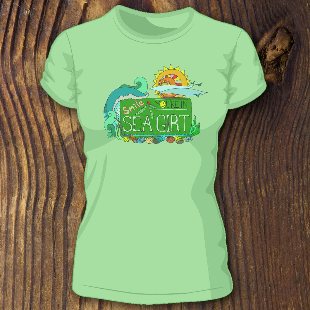 Smile You're in Sea Girt sign shirt by RadCakes New Jersey NJ