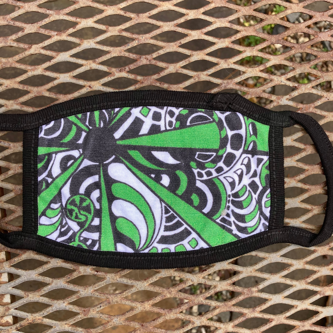 Green and Black Design Face Mask (Child & Adult sizes)