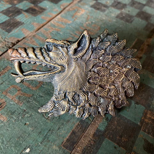Vintage Medieval Wolf belt buckle