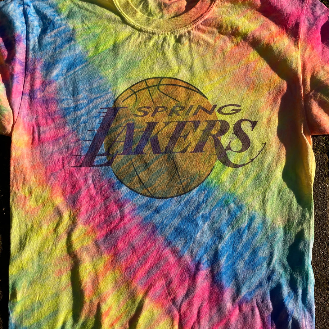 Spring Lakers neon tie dye shirt