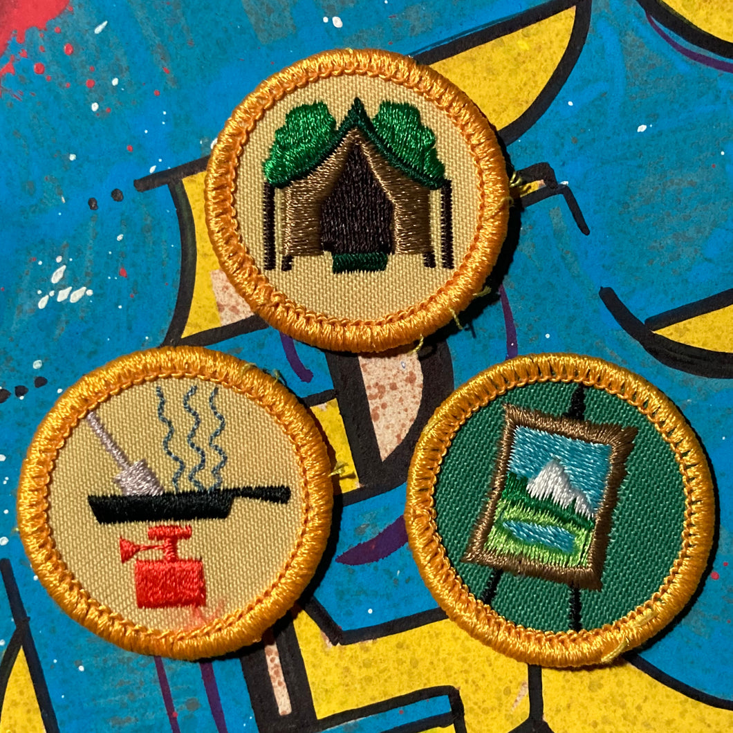 Set of 3 Girl Scout merit patches