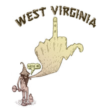 west virgina middle finger shirt design by radcakes.com funny appalachian design